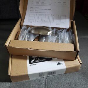 New Everbilt 20 PACK SET 3 in. (76 mm) Satin Nickel Bin Cup Drawer Hardware Pull